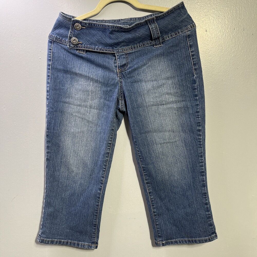 Spacegirlz Denim Cropped Size 13 jeans capris fisher pants zip button piocket